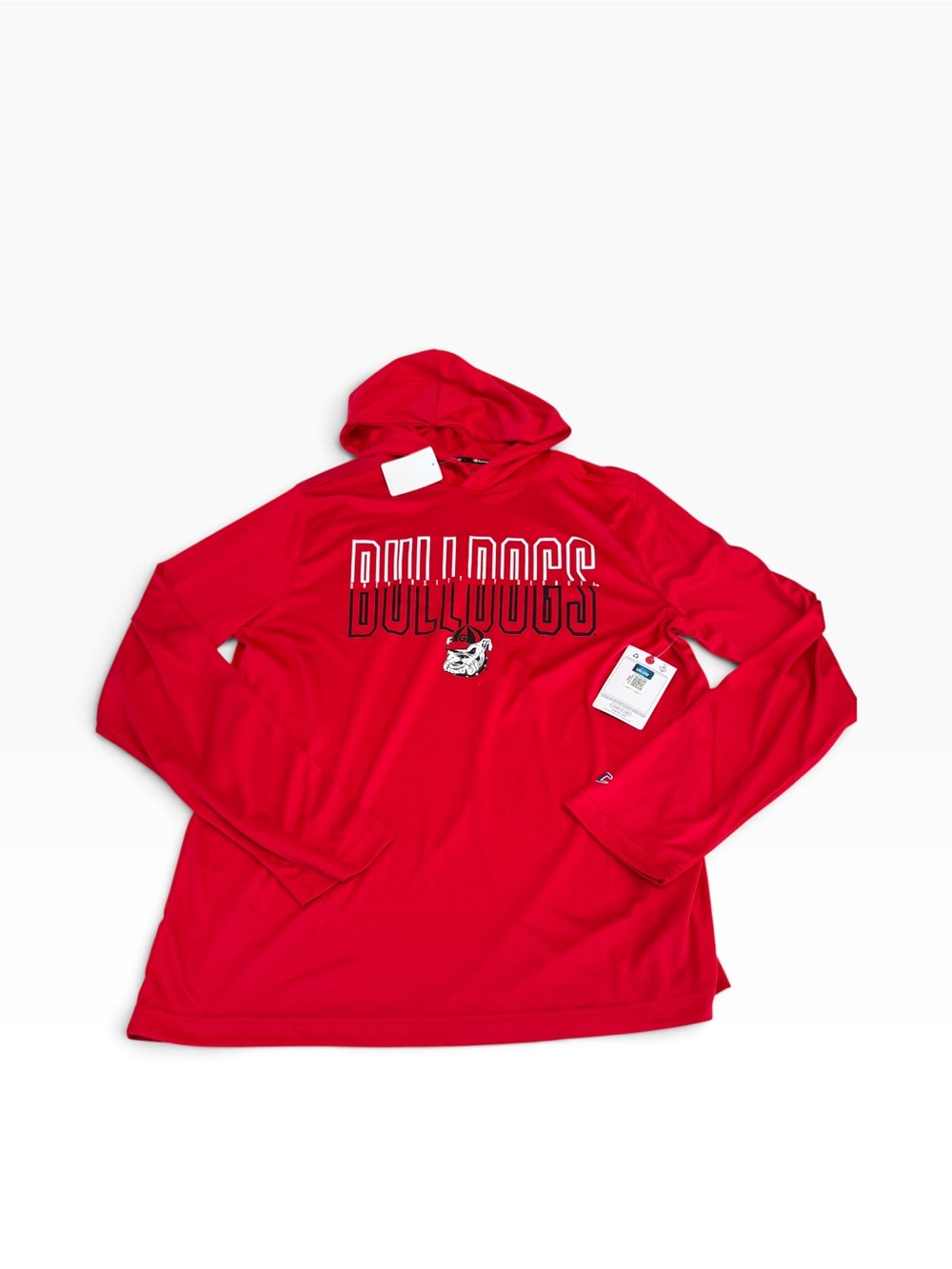 Champion Georgia Bulldogs Hoodie Mens L Red Graphic Print Pullover Long Sleeve